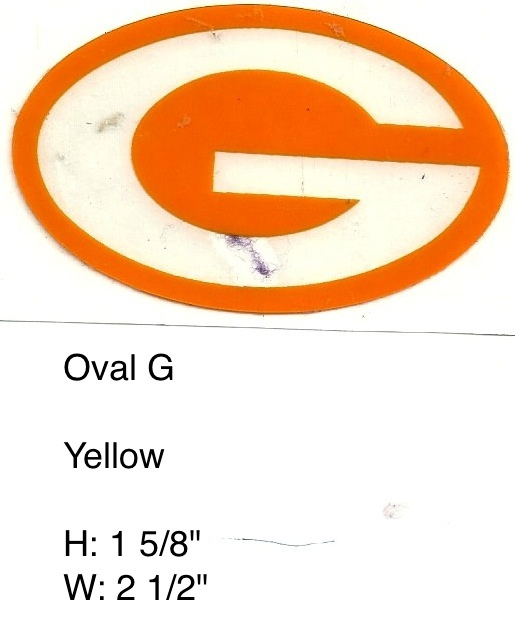 Grambling Tigers Univ. G is clear the oval is yellow